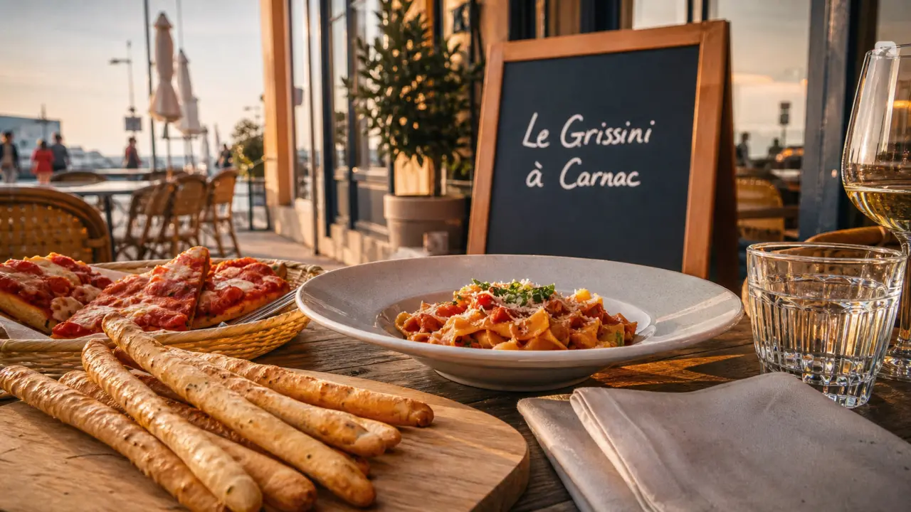 Le grissini carnac : grissini croustillants sur terrasse à Carnac