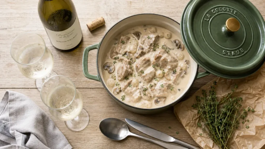 Quelle viande cuisiner avec du vin blanc : blanquette de veau, champignons et vin blanc
