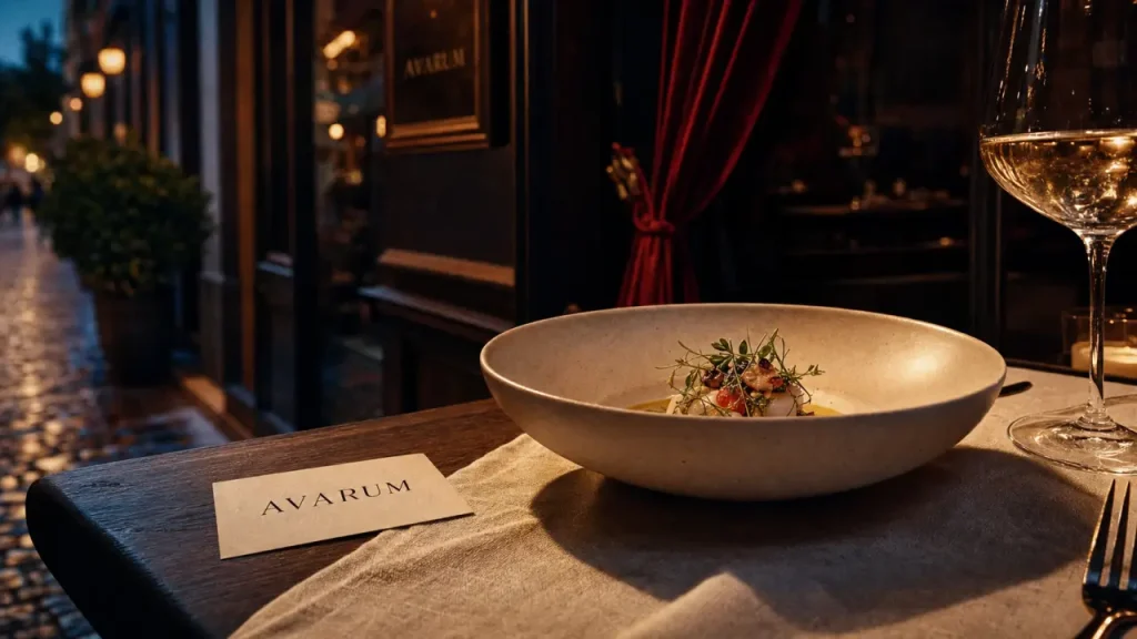 Avarum restaurant gastronomique Blois, Fougères-sur-Bièvre : table dressée et vin