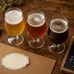 Brasserie artisanale gasconha : bière fraîche servie en verres tulipe
