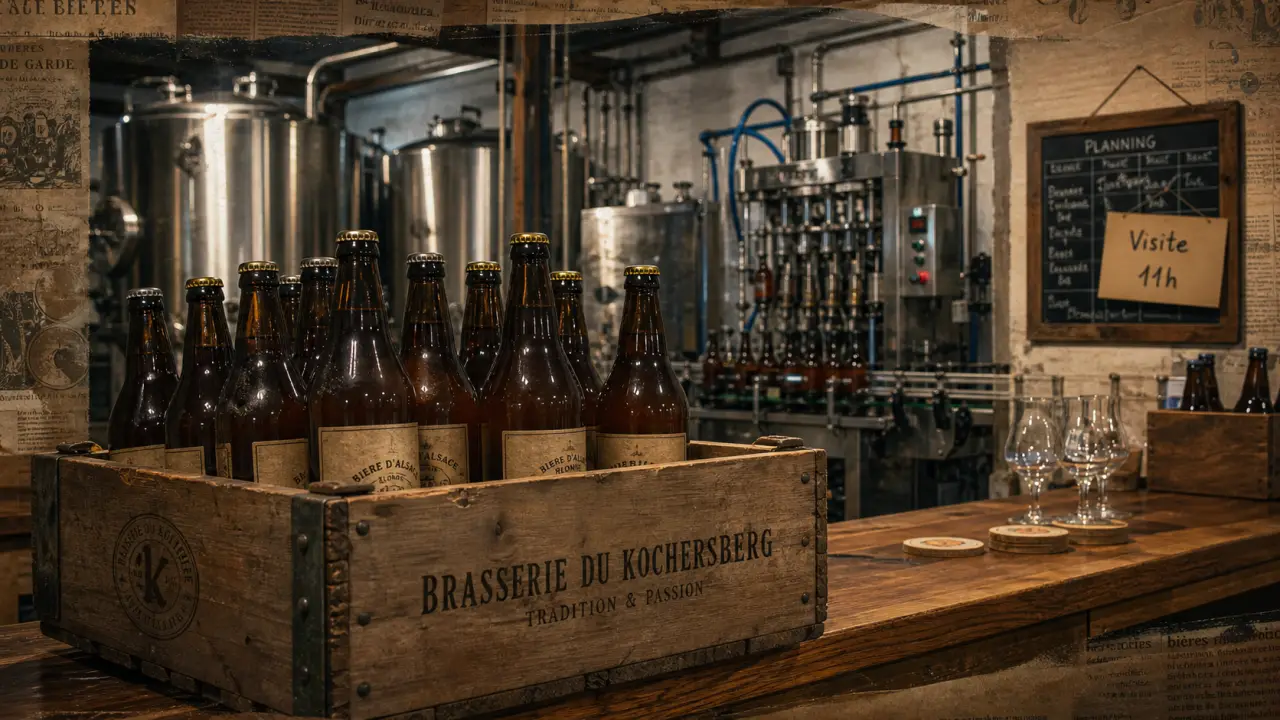 Brasserie artisanale saint pierre en Alsace : visite 11h, bières non filtrées en bouteilles brunes