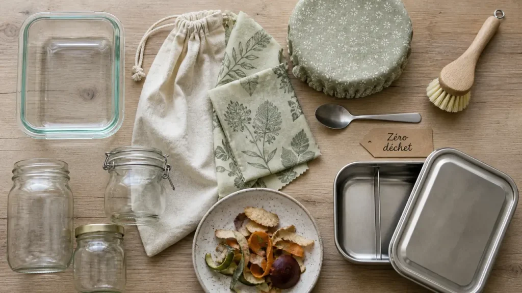 Cuisine zéro déchet : bocaux et restes sans emballage