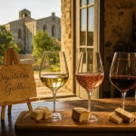 Degustation vin gaillac : verres de vin et fromages