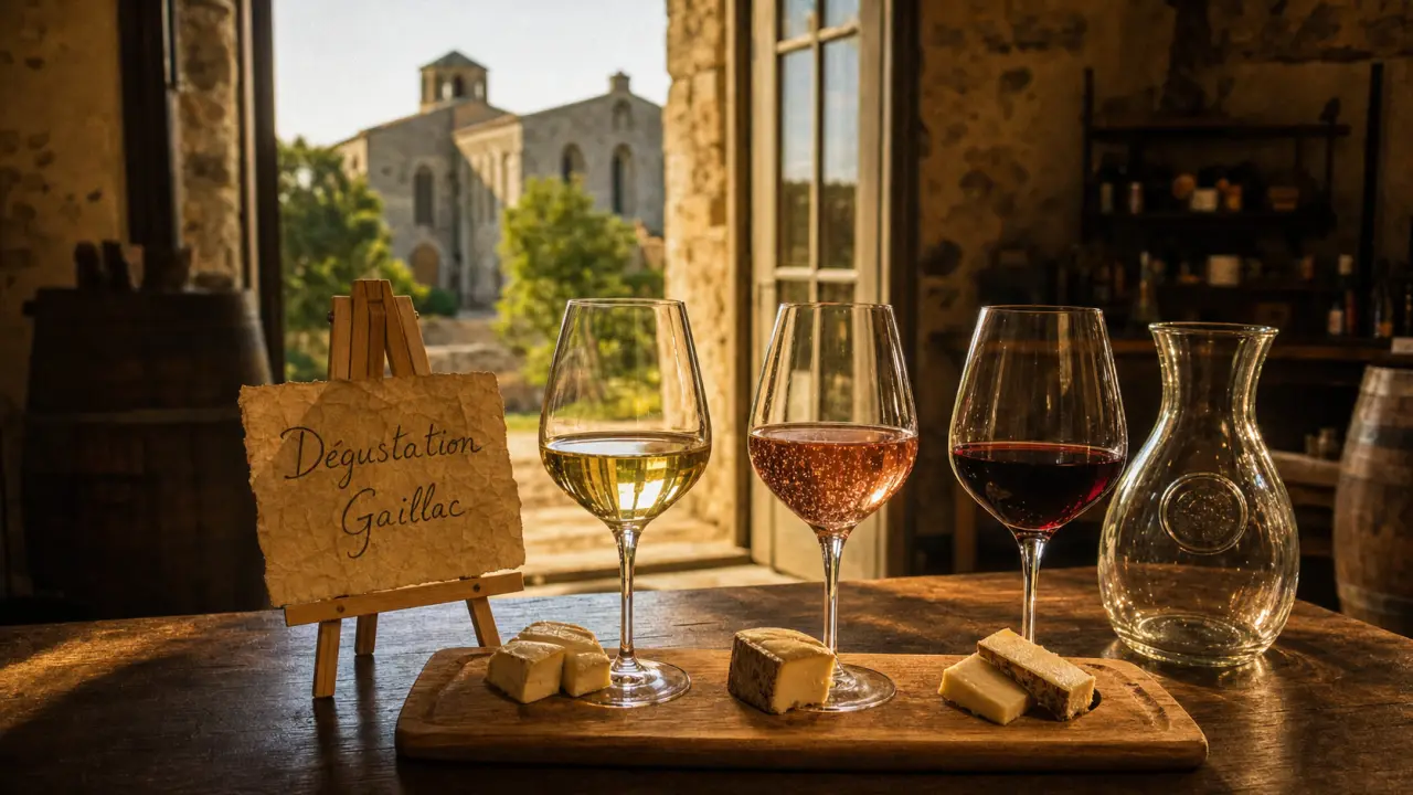 Degustation vin gaillac : verres de vin et fromages