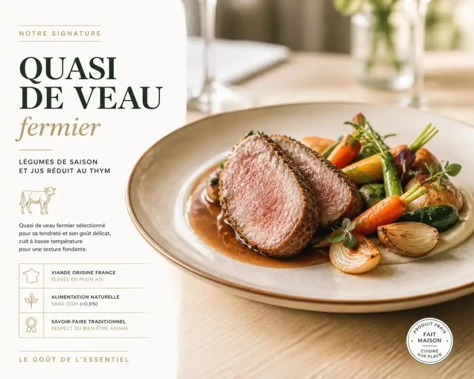 Plat de veau fermier façon basque, une recette signature de chef étoilé au Pays basque