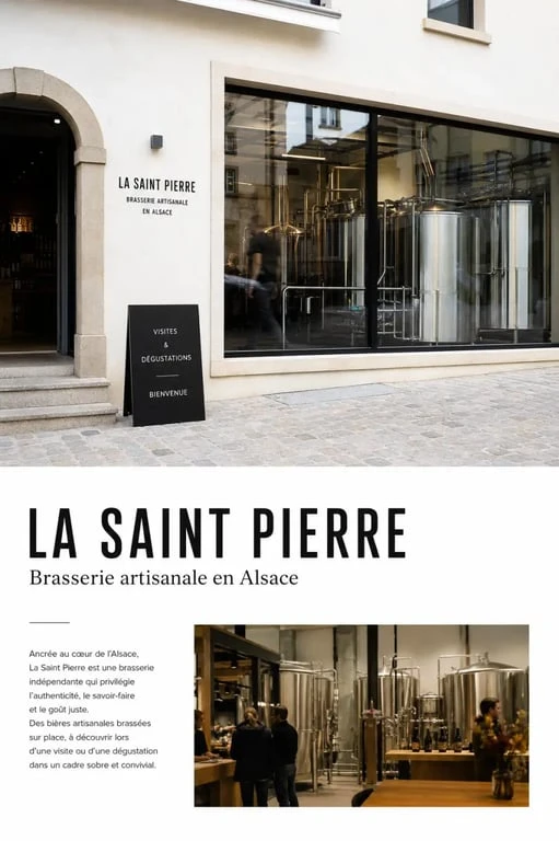 Brasserie artisanale saint pierre en Alsace, vue éditoriale du lieu de production