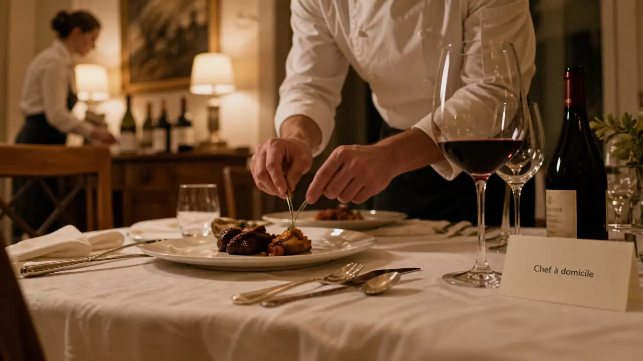 La goguette chef à domicile : service à table et vins chez vous, salle à manger chic