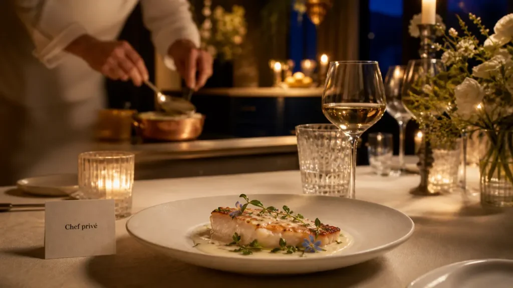 Maxime Launo chef privé, table gastronomique haut de gamme en villa