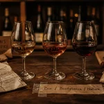 Vins des as vins bio biodynamiques naturels, verres de dégustation