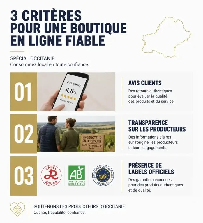 Critères de confiance pour une epicerie occitanie en ligne