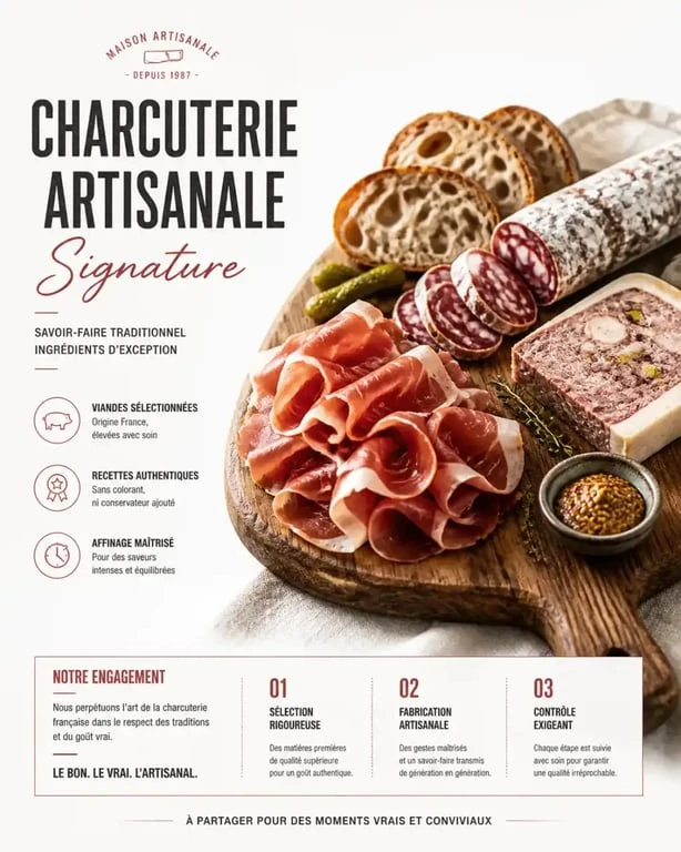 Planche de charcuterie artisanale pour professionnel