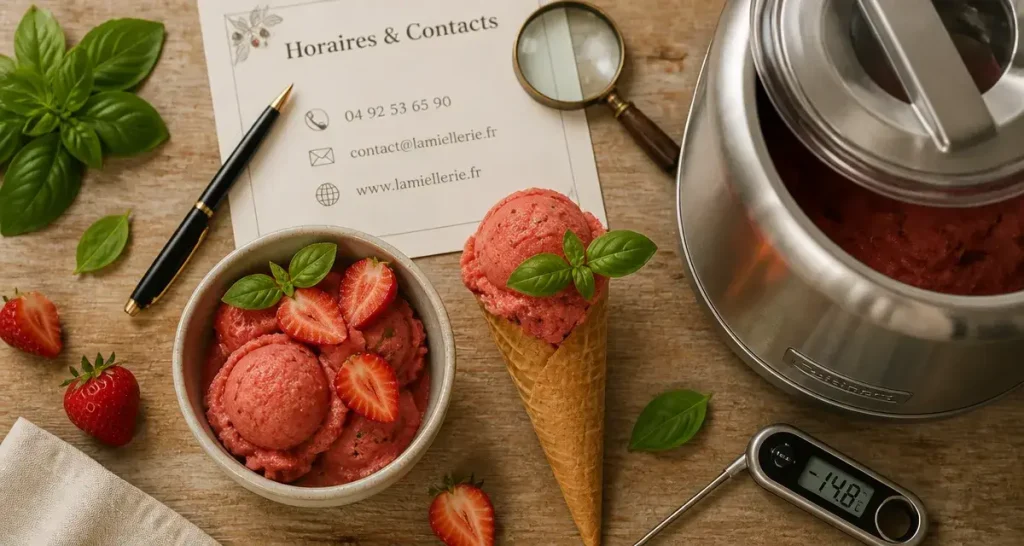 Glace artisanale autour de moi : sorbet fraise basilic artisanal