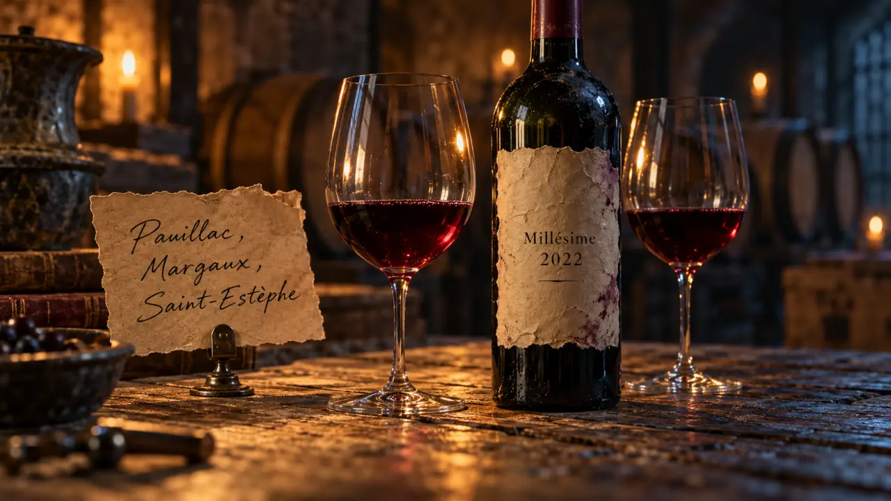 Quels sont les meilleurs vins du médoc ? verres et bouteille de Médoc