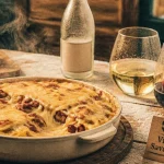 Vin pour tartiflette : blanc de Savoie et rouge léger avec tartiflette gratinée