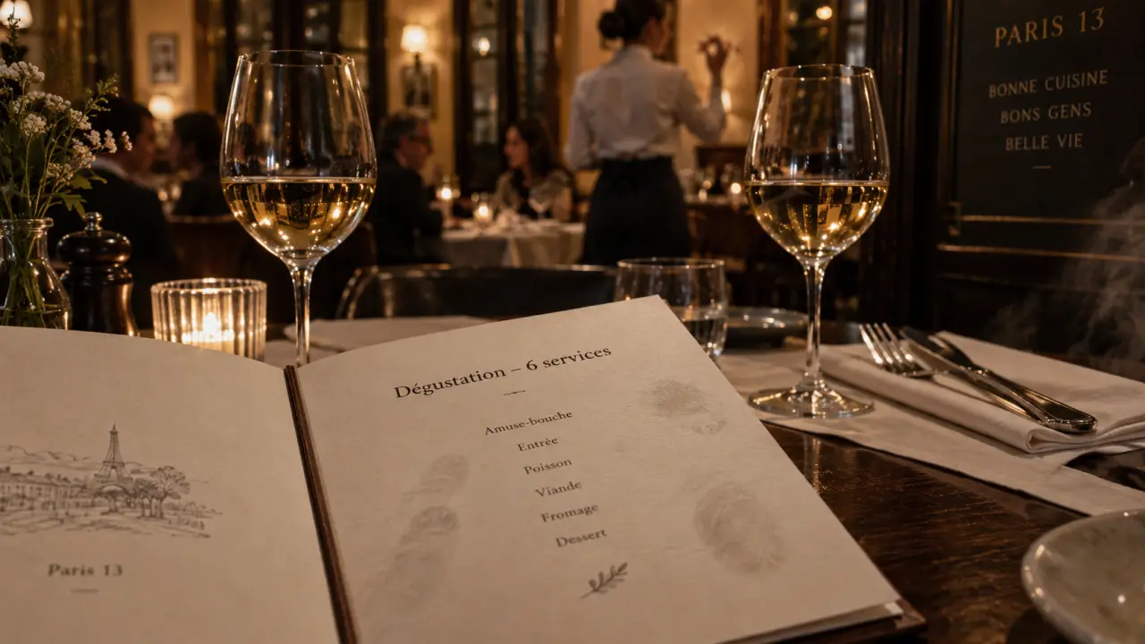 Restaurant gastronomique paris 13 : menu 6 services, déjeuner 29€