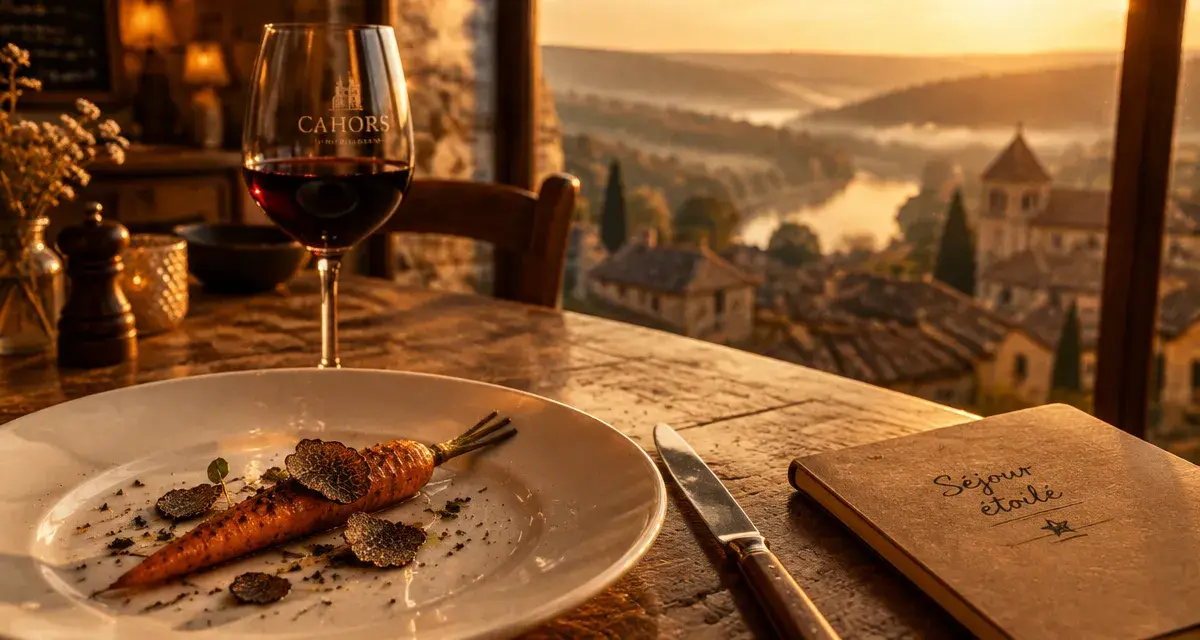 Restaurants étoilés Lot : table truffe, vin rouge de Cahors